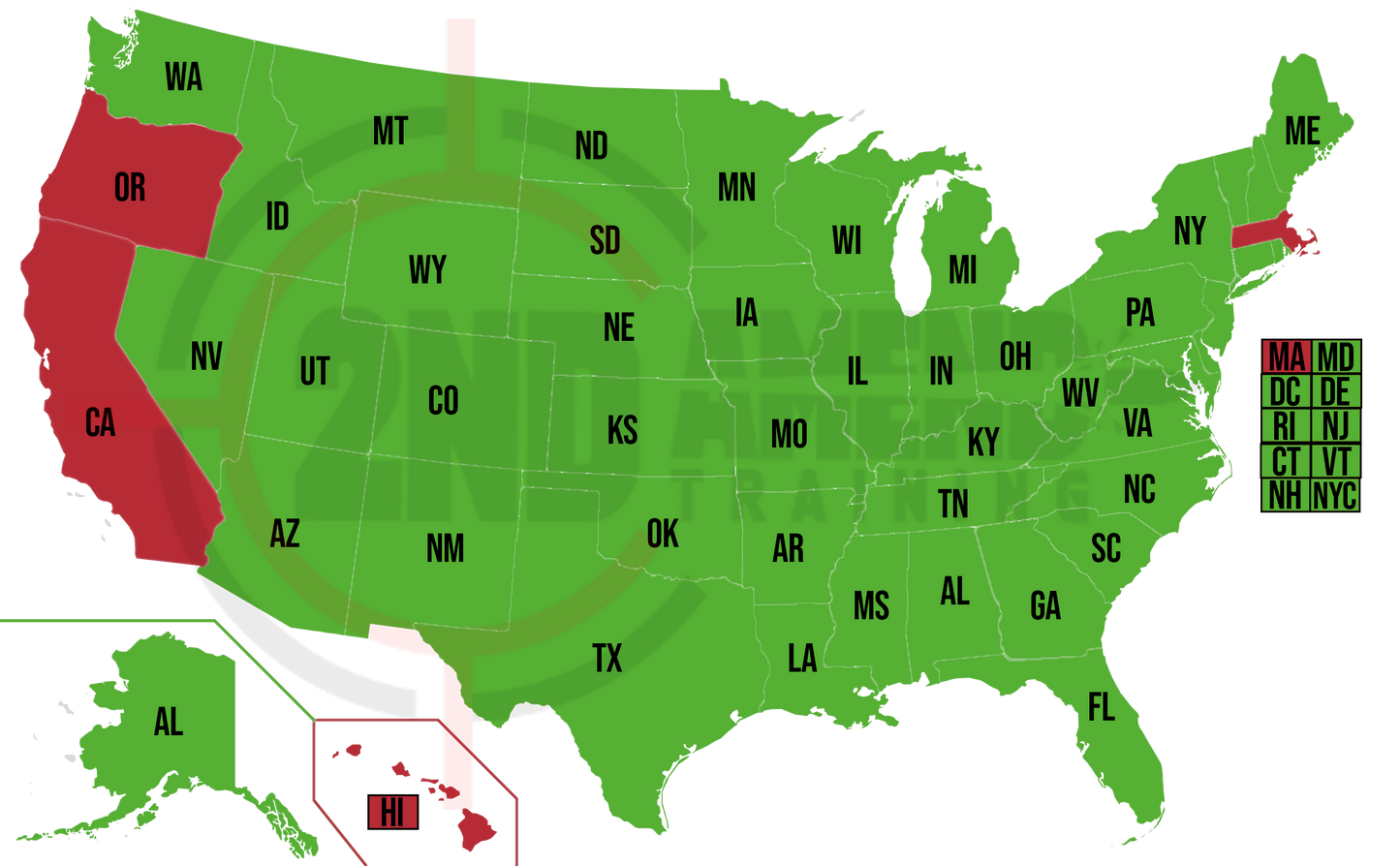 Max CCW (DC, MD, VA, NY, UT, FL, IL, NJ & PA - up to 46 states total) is