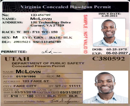 VA & Utah Concealed Carry Permits (up to 36 states total)